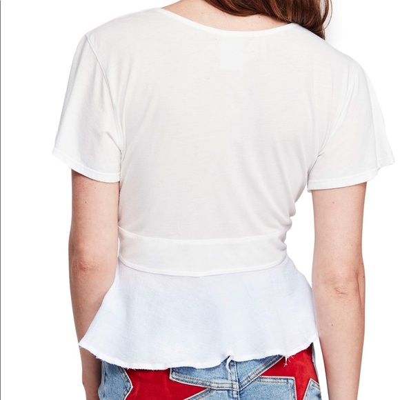 Free People Knot Me White Tie-Front Crop Top - Picture 3 of 7